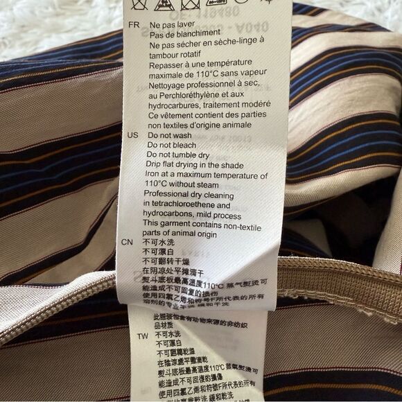 Sandro Striped Long Sleeve Tie Waist Maxi Shirt Dress Size FR 42 US L - Picture 9 of 10